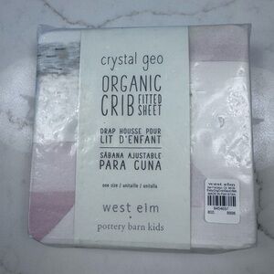 West Elm Pink and White Crib Sheet